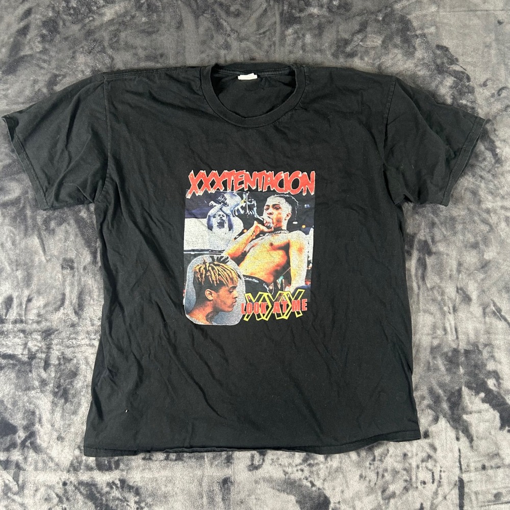 Gildan XXXTentacion T-Shirt Mens 2XL Black Look At Me‎ Graphic Rap Tee